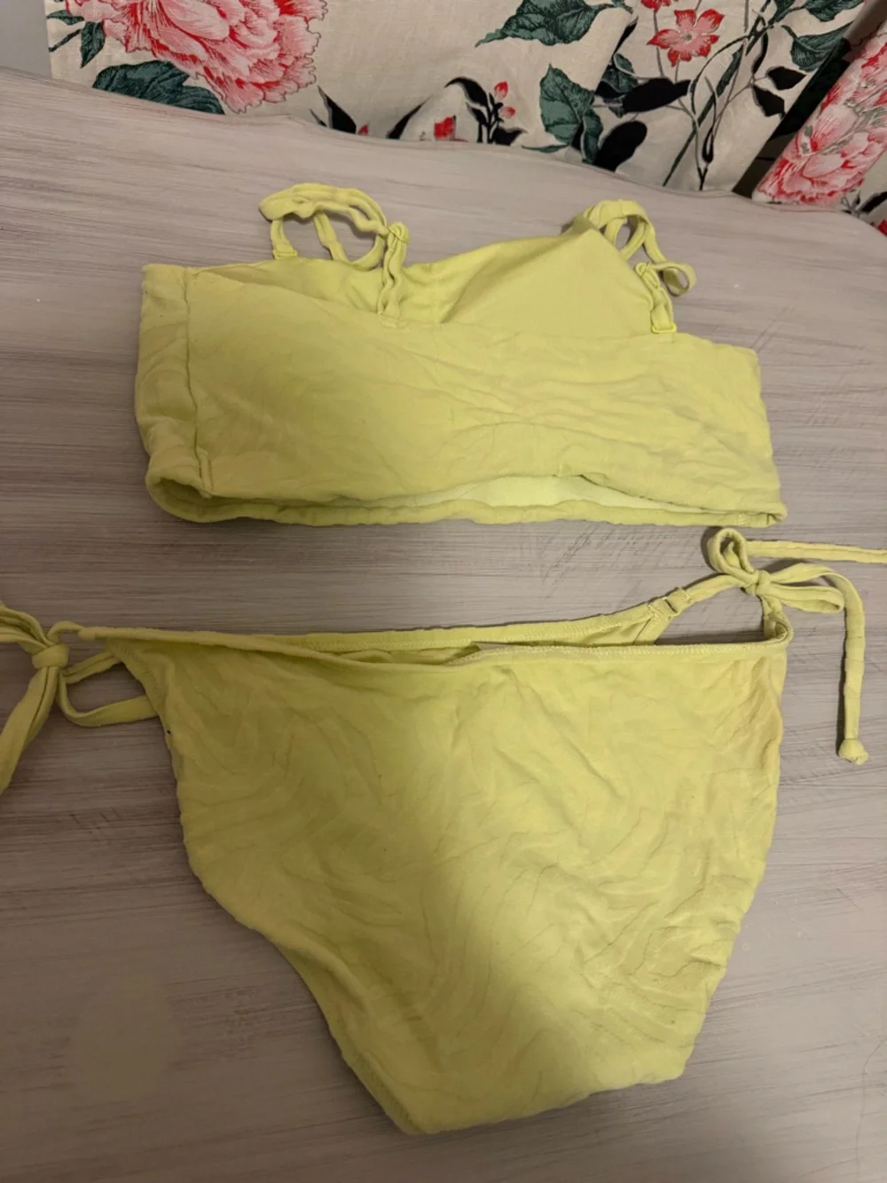 Old Navy Lemon-Lime Zebra Bandeau Bikini Set